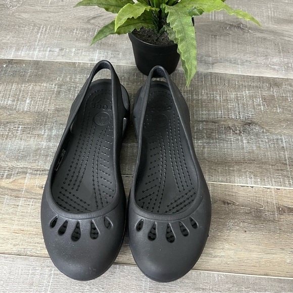Crocs Kadee Sling Back Slide in Black Flat Size Women’s 8 - Picture 2 of 10